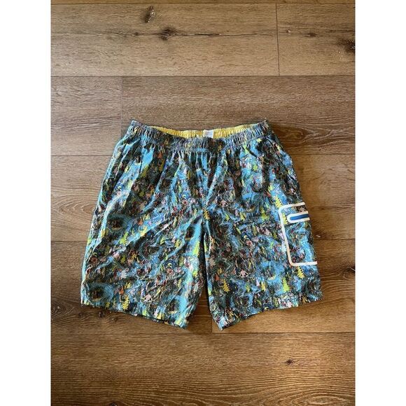 Fielder Bonobos Mens Blue Outdoor River Graphic Hybrid Shorts Size Medium - Picture 1 of 3